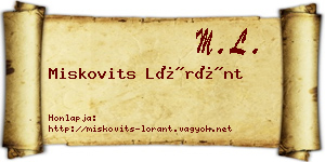 Miskovits Lóránt névjegykártya