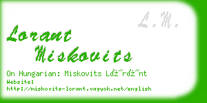 lorant miskovits business card